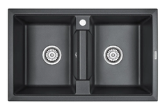 Мойка кухонная Paulmark Tandem PM238150-BL, 81 см, кварцевая, черный