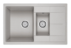 Мойка кухонная Paulmark Feste PM237850-GR, 77.5 см, кварцевая, серый