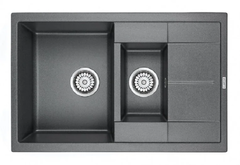 Мойка кухонная Paulmark Feste PM237850-DG, 77.5 см, кварцевая, графит