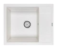 Мойка кухонная Paulmark Optimum PM216050-WH, 60 см, кварцевая, белый