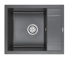 Мойка кухонная Paulmark Optimum PM216050-DG, 60 см, кварцевая, графит