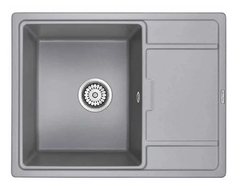 Мойка кухонная Paulmark Flugen PM216550-GRM, 65 см, кварцевая, серый металлик