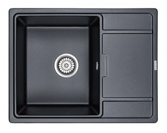 Мойка кухонная Paulmark Flugen PM216550-BLM, 65 см, кварцевая, черный металлик