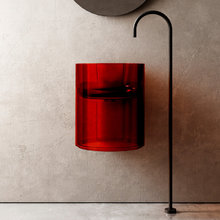 Раковина Abber Kristall AT2704Rubin, 150 х 42 см, подвесная, прозрачная, красная