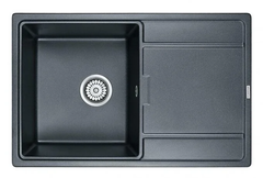Мойка кухонная Paulmark Flugen PM217850-BLM, 78 см, кварцевая, черный металлик