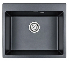 Мойка кухонная Paulmark Kante PM106052-BLM, 60 см, кварцевая, черный металлик