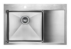 Мойка кухонная Paulmark Atlan PM217851-BSL/R, 78 см, брашированная нержавеющая сталь, левая/правая