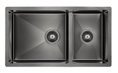 Мойка кухонная Paulmark Axel PM227844-GM, 78 см, воронёная сталь, gunmetal