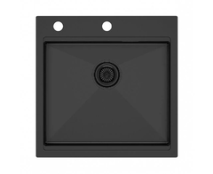 Мойка кухонная Paulmark Kroner-Pro, PM705151-GM, вороненая сталь