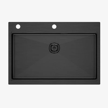 Мойка кухонная Paulmark Vast-Pro PM707551-GM, 75 х 51 см, вороненая сталь