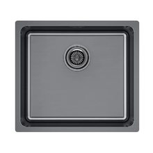 Мойка кухонная Paulmark Yuni YU49-GM, 49 см, нержавеющая сталь, PVD покрытие, цвет вороненая сталь