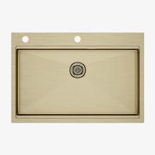 Мойка кухонная Paulmark Vast-Pro PM707551-BG, 75 х 51 см, брашированное золото