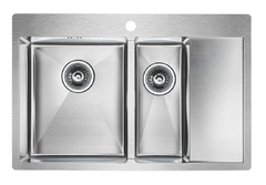 Мойка кухонная Paulmark Liga PM227851-BSL/R, 78 см, брашированная нержавеющая сталь, левая/правая