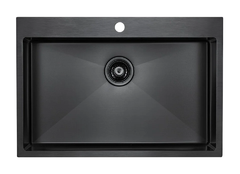Мойка кухонная Paulmark Saar PM807551-GM, 75 см, вороненая сталь