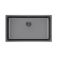 Мойка кухонная Paulmark Yuni YU76-GM, 76 см, нержавеющая сталь, PVD покрытие, цвет вороненая сталь