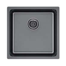 Мойка кухонная Paulmark Yuni YU44-GM, 44 см, нержавеющая сталь, PVD покрытие, цвет вороненая сталь