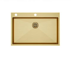 Мойка кухонная Paulmark Vast-Edge, PM777551-BG, 75 см, брашированное золото