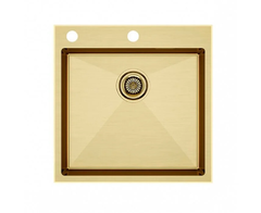 Мойка кухонная Paulmark Kroner-Edge, PM775151-BG, брашированное золото