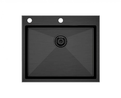 Мойка кухонная Paulmark Brim Edge, PM775951-GM, вороненая сталь