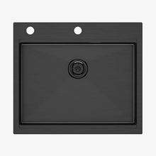 Мойка кухонная Paulmark Brim-Pro PM705951-GM, 59 х 51 см, вороненая сталь