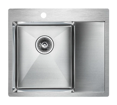 Мойка кухонная Paulmark Flank PM225951-BSL/R, 59 см, брашированная нержавеющая сталь, левая/правая