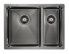 Мойка кухонная Paulmark Zusat PM225944-GML/R, 59 см, вороненая сталь, левая/правая