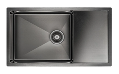 Мойка кухонная Paulmark Wing PM217844-GM, 78 см, вороненая сталь