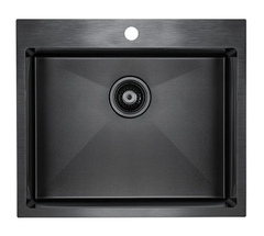 Мойка кухонная Paulmark Isar PM805951-GM, 59 см, вороненая сталь