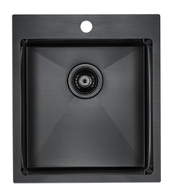 Мойка кухонная Paulmark Neckar PM804551-GM, 45 см, вороненая сталь