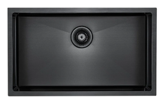 Мойка кухонная Paulmark Koher PM807444-GM, 74 см, вороненая сталь