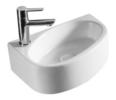 Раковина угловая Azario 42 см подвесная, без перелива, 1 отверстие слева/справа, белый