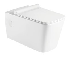 Подвесной безободковый унитаз Azario Quadro AZ003, крышка микролифт, белый