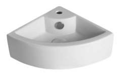 Раковина угловая Azario 43.5 см подвесная, с переливом, 1 отверстие, белый, AZ-4299