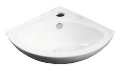 Раковина угловая Azario 40.5 см подвесная, с переливом, 1 отверстие, белый, AZ-41196