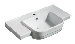 Раковина Azario 80 см подвесная, с переливом, 1 отверстие, белый, AZ-40089