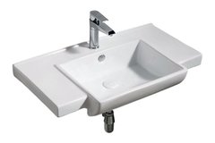 Раковина Azario 79.5 см подвесная, с переливом, 1 отверстие, белый, AZ-40094