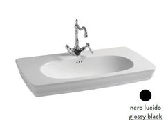 Раковина ArtCeram Civitas CIL002 03 00, подвесная, цвет черный глянцевый, 90 х 50 х 18 см