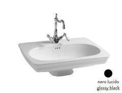 Раковина ArtCeram Civitas CIL001 03 00, подвесная, цвет черный глянцевый, 68 х 49,5 х 22 см