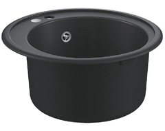 Мойка кухонная из искусственного гранита Grohe K200 31656AP0, 51 см, с корзинчатым вентилем и донным клапаном, черный гранит