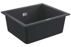 Мойка кухонная из искусственного гранита Grohe K700U 31654AP0, 53,3 х 45,7 см, с корзинчатым вентилем и сливным гарнитуром, черный гранит