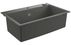 Мойка кухонная из искусственного гранита Grohe K700 31652AT0, 78 x 51 см, с корзинчатым вентилем и донным клапаном, серый гранит