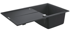 Мойка кухонная из искусственного гранита Grohe K400, 31640AP0, 86 x 50 см, с корзинчатым фильтром и донным клапаном, черный гранит