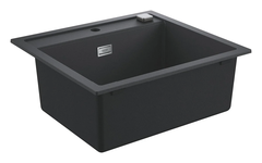 Мойка кухонная из искусственного гранита Grohe K700 31651AP0, 56 x 51 см, с корзинчатым вентилем и донным клапаном, черный гранит