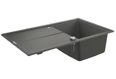 Мойка кухонная из искусственного гранита Grohe K400, 31640AT0, 86 x 50 см, с корзинчатым фильтром и донным клапаном, серый гранит