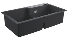 Мойка кухонная из искусственного гранита Grohe K500, 31649AP0, 86 x 50 см, с корзинчатым фильтром и донным клапаном, черный гранит
