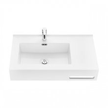 Раковина Aquaton Квадро Про 1A734431QA01L, 80 см, искусственный камень, чаша слева, белая