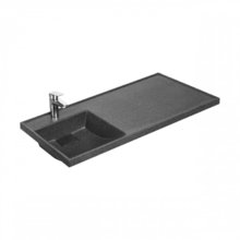 Раковина над стиральной машиной Aquaton Лондри 1A72833KLH21L/1A72223KLH21R, 105 см, искусственный камень, графит, левая/правая