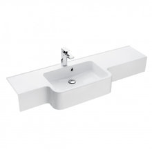 Раковина Aquaton Hotel B 1A709831PI01L/1A709931PI01P, 130 см, искусственный камень, белая, левая/правая