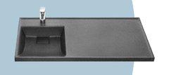 Раковина Акватон Лондри 1.A728.3.3KL.H21.L, 105 см, искусственный камень, графит, левая