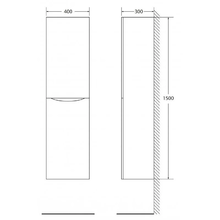 Шкаф-пенал подвесной BelBagno FLY-MARINO-1500-2A-SC-RN-P-L, 40 х 30 х 150 см, Rovere Nature, левосторонний